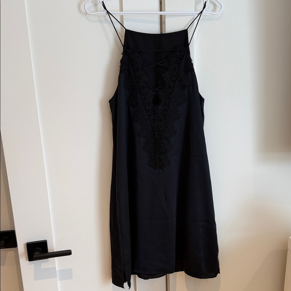 Cami NYC Black Mini Dress with Lace Detail